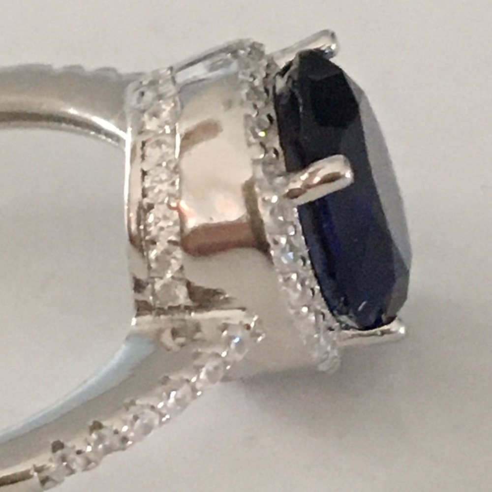 ๐๐5 Ct. BLUE SAPPHIRE STERLING SILVER RING - Picture 8 of 8